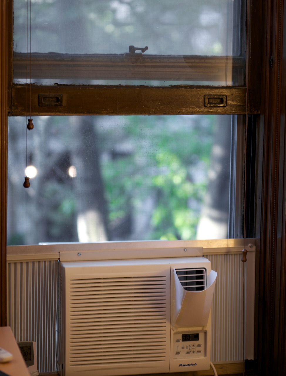 window open air conditioner on